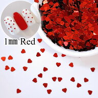 ネイルホログラム 1mm【1g】Red ハートホログラム 1ミリ赤 高品質ハート形 小さいホロ heart ハートドッ…