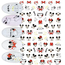 ネイルシール【1枚 045】MOUSE ねずみ ハンド 握手 ミッキー ミニーマウス リボン 目隠し ネイルステッカー シール Nailsticker キャラクターネイル トレンドネイル 可愛い 韓国ネイル SABOE