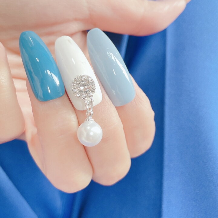楽天市場】ネイルパーツ 【1個】スウィング パール ネイルピアス  
