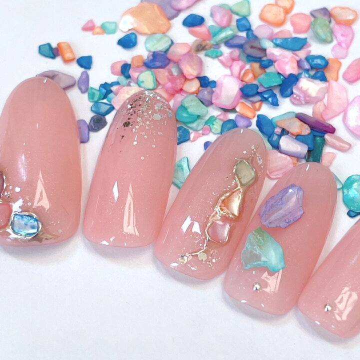 楽天市場】ネイル レジン【2g入】シェルストーン ミックス カラフル 