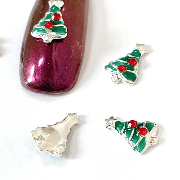 楽天市場 ネイルパーツ 2個セット クリスマスツリー グリーンもみの木 クリスタルストーン Xmas Tree 冬ネイル メタルパーツ スタッズ デコ レジン材料 ゴージャス インパクト抜群 クリスマス ネイルアクセント Saboe Saboe