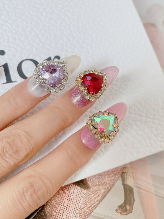 楽天市場 ネイルパーツ 1個 サイズ中 Mサイズ 16mm メタルパーツ 大きめハート ジュエリーチャーム 囲みハート ラインストーンパーツ メタルパーツ ビジュー ネイル ジェルネイル ネイル用品 デコ ハンドメイドピアス マスクチャーム クリスタル Saboe Saboe