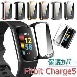 Fitbit Charge 5 �P�[�X TPU�f�� �t���[�J�o�[ ���b�L �S�ʕی� �E���ȒP �t�B�b�g�r�b�g �`���[�W 5 �ی�P�[�X ��ʕی� �ϏՌ��� �ی�t�B���� ��̌^ �_�炩��