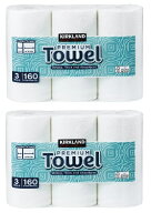 【COSTCO】コストコ【KIRKLAND】（カークランド）ペーパータオル160シート×6ロール　キッチンペーパー …