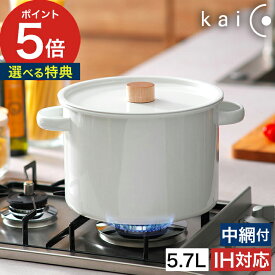 ih対応 kaicoパスタパン 【非売品の鍋敷き特典付き】カイコ 両手鍋 北欧 kaiko ホーロー鍋 プレゼント 深型鍋 小泉誠 ホーロー 琺瑯 ih おしゃれ 中網付き キッチンツール 調理器具 パスタパン 日本製 ギフト 5.7リットル 蓋付き kaico ナチュラル【ポイント5倍 送料無料】