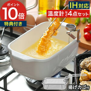 正規品 ホーロー 揚げ 鍋 揚げかご付き 富士ホーロー 角型天ぷら鍋 【別注色 ヴィンテージグリーン】 【365日出荷】 揚げ物 四角 おしゃれ 四角い 天ぷら鍋 角型 温度計 琺瑯 バット付き ih対