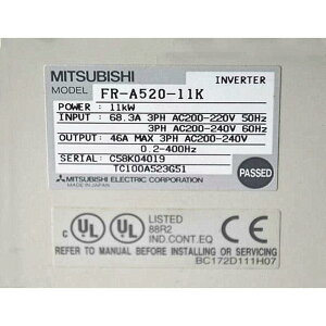 �V�i�����������K�i�������ō� MITSUBISHI �O�H �C���o�[�^ FR-A520-11K��6�����ۏ�