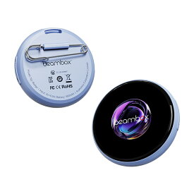 Beambox Niji Badge Blue デジタルバッジ ブルー (1.53インチ IPS タッチスクリーン 360*360ピクセル 350cd/m2 画像共有 AI機能 JPG GIF PNG 8MB 安全ピン ストラップ)