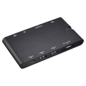 ELECOM �G���R�� USB Type-C�ڑ� ���o�C���h�b�L���O�X�e�[�V���� DST-C05BK ( Type-A HDMI VGA �L��LAN SD�J�[�h���[�_�[ ) �u���b�N