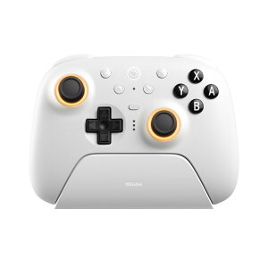 8BitDo Ultimate 2 Bluetooth White ���� �L�� �Q�[���R���g���[���[ ( Switch Switch2 Windows PC Bluetooth 2.4GHz USB �^�[�{ �o�C�u���[�V�����L �[�d��t )