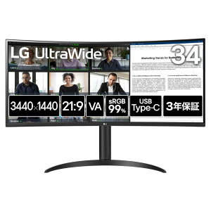 LG ���j�^�[ UltraWide 21:9 �E���g�����C�h ���j�^�[ 34WR55QK-B (34�^ UWQHD VA ����� �Ȗʌ^ DisplayPort HDMI USB Type-C �`���g �������� Vesa 3�N�ԕۏ�)