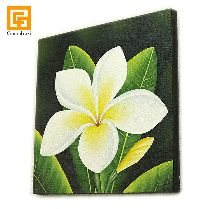 楽天市場】バリ絵画 プルメリア14(40cm×40cm) 【 インテリア 花 壁掛け 