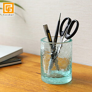 ペンスタンド(ガラス) 【 高級 かわいい おしゃれ ペン立て 円筒 小物 アメニティ 収納 インテリア雑貨 】