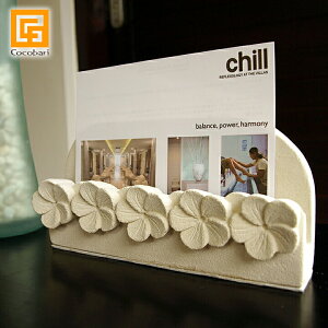 カタログスタンド(フランジパニ)C 【 パンフレットラック a4 卓上 カタログ立て 石 プルメリア ディスプレイ バリ 雑貨 ハワイ ハワイアン インテリア バリ風 おしゃれ バリ雑貨 アジアン雑貨