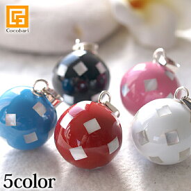 ガムランボール UNIQUE SQUARE DOT SHELL(スクエアドットシェル)　 【 貝 ストラップ ネックレス キーホルダー バリ 雑貨 バリ島 お土産 銀細工 シルバー アクセサリー ペンダントトップ インドネシア お守り 鈴 開運グッズ アイテム 正規品 】《メール便対応可》