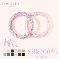 『3500円以上ご購入で半額クーポン配布中』【楽天1位】【2点セット】COCOBEAU ヘアゴム シルク シュシュ …