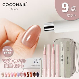『ポイント20倍・20％OFFクーポン付き』【秋新色発売★トラベル9点セット】はがせる HEMAフリー 水光マグネットジェルネイル ベース・トップ付き 初心者 簡単 UVライト 収納ポーチ付き 旅行 トラベルキット 母の日 プレゼント ネイリスト監修