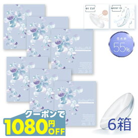 【1080円OFFクーポン】【6箱】クリアレンズ ワンデー ピュアナチュラルプラス 1箱30枚入×6箱 180枚 PureNatural PLUS 1day 1日使い捨て 高含水55％ UVモイスト MOIST モイスト成分配合 うるおいUP UVカット BC8.7 まとめ買い DIA 14.2mm コンタクトレンズ 粧美堂 SHOBIDO