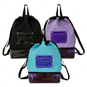 2層リュック < ブラック ・ ミント ・ ブラック > プールバッグ サマーバッグ リュック バッグ スイミング 海 水泳 海水浴 男女共用 男の子 女の子 大人もOK プレゼント 夏休み 部活 お出か