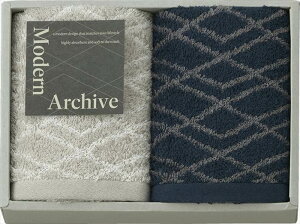 Modern Archive フェイスタオル2P MAC2520NV ネイビー 内祝 内祝い お祝 御祝 記念品 出産内祝い プレゼント 快気祝い 粗供養 引出物