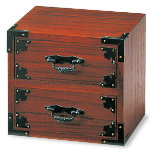 漆塗金具付二段引出(小)