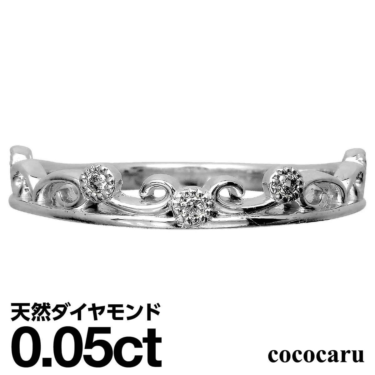 購入日本 【タイムSALE!!】K18　バンブーデザイン　ダイヤモンドリング リング