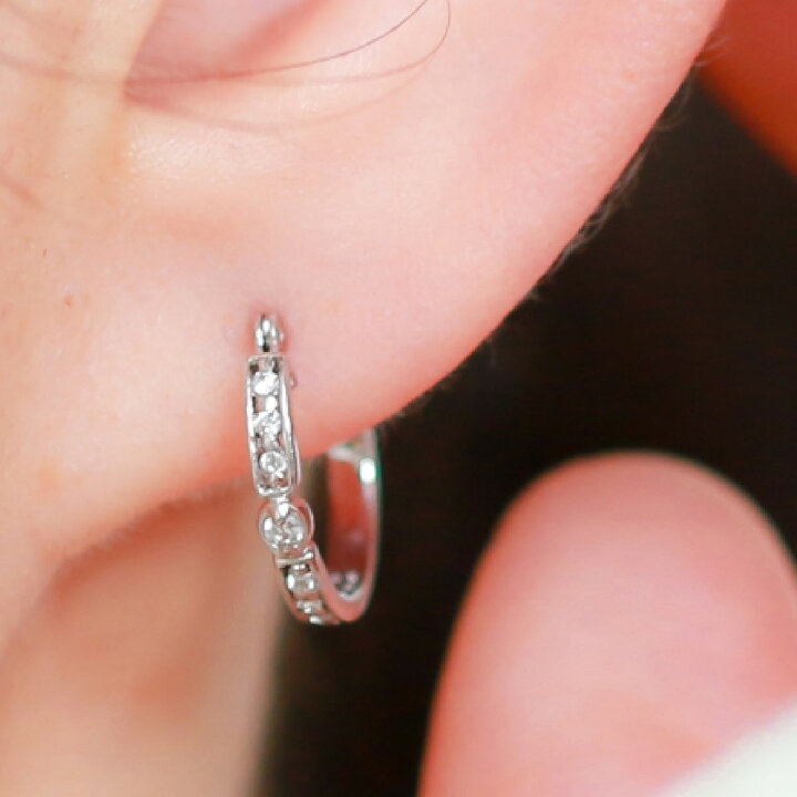楽天市場】ピアス 金属アレルギー フープピアス ダイヤモンド K10  