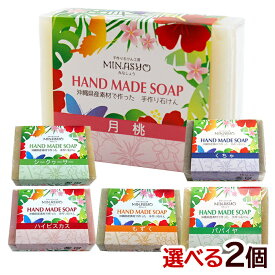 選べる石鹸 2個セット（100g×2）　/月桃石鹸 パパイヤ石鹸 くちゃ石鹸 もずく石鹸 シークワーサー石鹸 ハイビスカス石鹸 洗顔石鹸 石けん みなしょう 【M便】