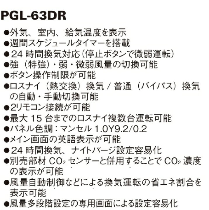 楽天市場】PGL-63DR 三菱電機 業務用ロスナイ リモコン 業設用部材 