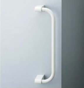 滑りにくく握りやすい手すり ディンプルタイプ(表面が波型)浴室の出入り口に最適のオフセットタイプです。リクシル 手すり 浴室用・トイレ用 NKF-551 (600)  WA(ホワイト)アクセサリー