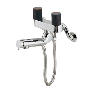 カクダイ【128-060】2ハンドル混合栓(シャワーつき) 混合水栓 壁付