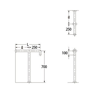 カクダイ トイレ用 手すり 550×300 2411-1-32【純正品】