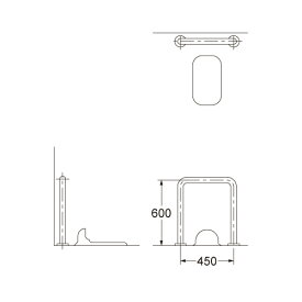 カクダイ 和式トイレ用 手すり 2420-38【純正品】