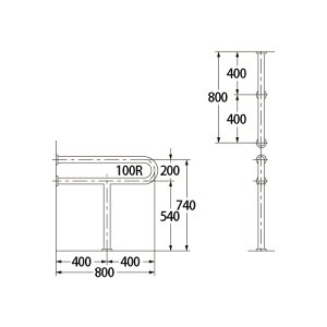 カクダイ 洗面器用 手すり 2477-38【純正品】