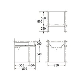 カクダイ 洗面器用 手すり 2478-38【純正品】