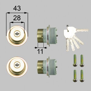 トステム l1x80 ドア錠セット(MIWA URシリンダー )内筒のみ 玄関ドア部品 LIXIL リクシル 【純正品】
