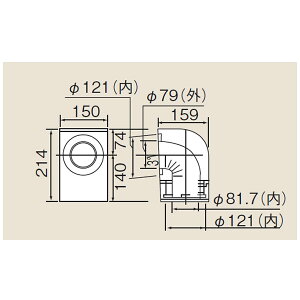 リンナイ φ120×φ80給排気部材 FF 2重管用 FFPL-S12 L型ベンド (21-4540) FFPLS12 給湯器【純正品】