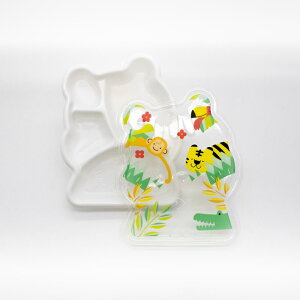 使い捨て弁当容器 YF-1JS-2YF ジャングルセット 600枚 子ども用 ランチ弁当 子供が使いやすい弁当容器 仕切り付き プラスチック弁当容器 テイクアウト容器 業務用弁当容器