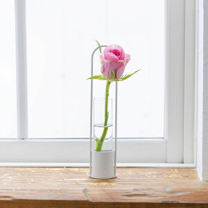 TETSUNAGI Flower vaseホワイト フラワーベース 一輪挿し スチール ガラス 花瓶 日本製 インテリア 植物雑貨 ドライフラワー 花 ギフト