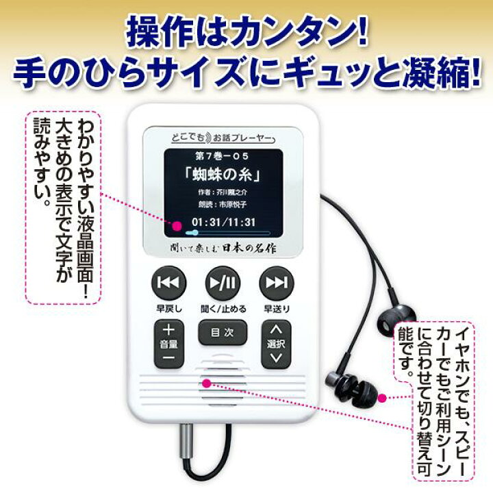 楽天市場】聞いて楽しむ日本の名作 どこでもお話プレーヤー® CM・新聞