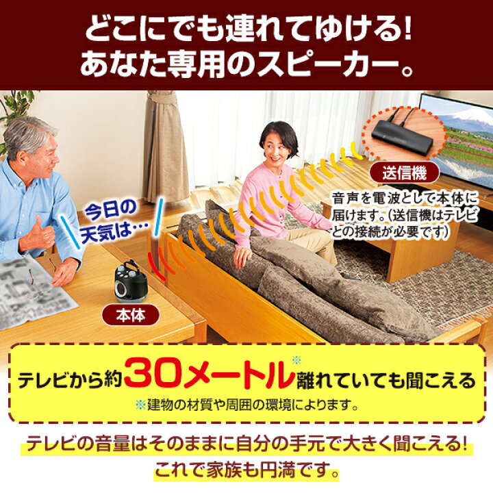 楽天市場】テレビーノ ココチモオリジナル テレビ用お手元スピーカー 