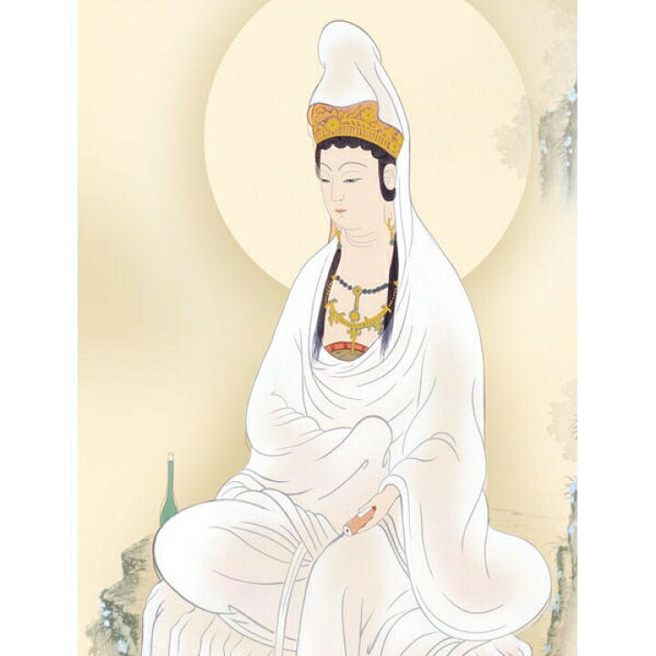 楽天市場】掛軸 大森宗香「岩上観音」尺三立（約44.5x164cm） 高精彩 