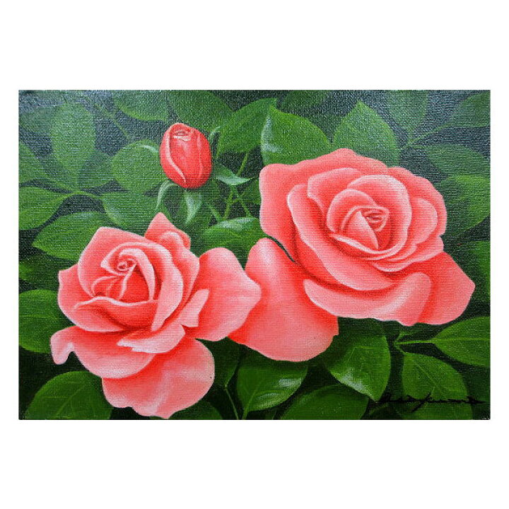 蔵出し 潘衡生 1997年 油絵 中国美品 中国絵 真作 花 薔薇 油彩画 工筆 