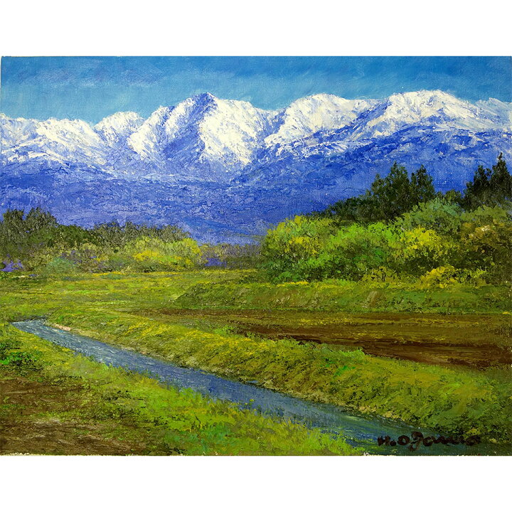 楽天市場】油彩画 F6号 小川久雄「立山連峰を望む」 真筆 額入り 額装 