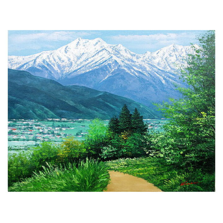 楽天市場】油彩画 F6号 広瀬和之「安曇野」 真筆 額入り 額装絵画 油絵 