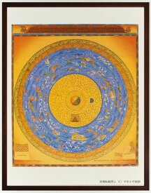 仏画 ポスター額 「地水火風曼荼羅」 複製画 額付き（額外寸41x52.5cm） 新品 仏画 仏教美術 仏間に。