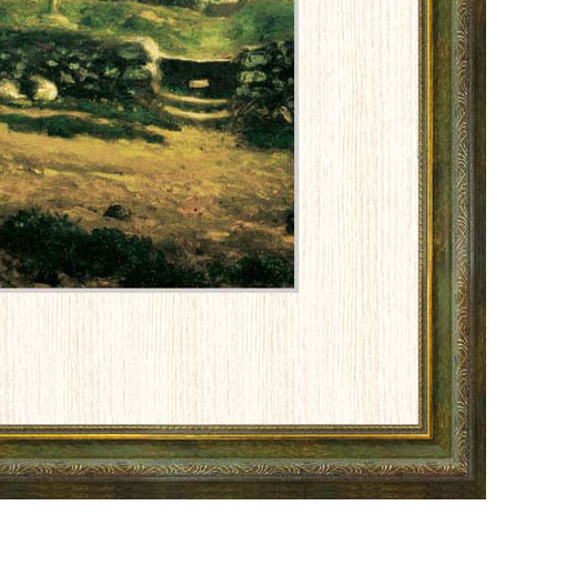 ミレー 「グレヴィルの教会」 F8号（額外寸64ｘ56cm） 高精彩工芸画＋手彩入り 額付き 複製画 風景画 19世紀フランスの画家 バルビゾン派  農民 洋画 Millet | やまとや画廊