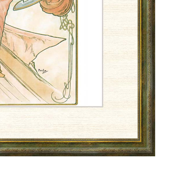 ミュシャ 「芸術：ダンス」 F8号（額外寸64ｘ56cm） 高精彩工芸画＋手彩入り 額付き 複製画 アールヌーボー 肖像 美人画 Mucha |  やまとや画廊