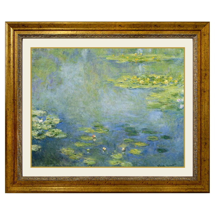 楽天市場 クロード モネ 睡蓮 複製画 キャンバスにジクレー 額付き 絵画 洋画 印象派 フランスの画家 1906 07年制作 大原美術館 倉敷 所蔵 やまとや画廊