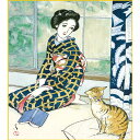 【色紙】 竹久夢二「晩春」 複製色紙 特殊工芸画 美人画 大正ロマン グラフィック誌 絵画 美術品 模写 名画レプリカ 日本画 K10-37
